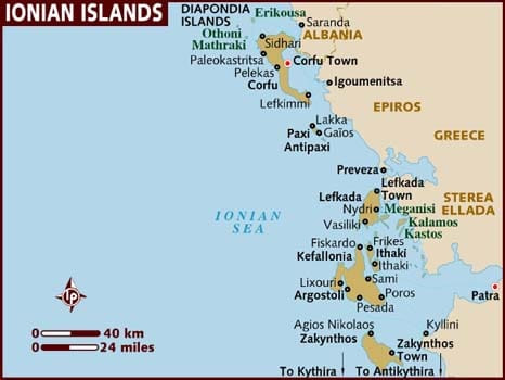 map of ionian sea